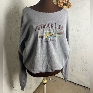 Outdoor Life Cut Neck Oversized Nature Sweatshirt L/XL